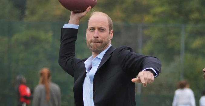 Prince William Shows Off His Flag Football Skills in NFL Event with Youngsters