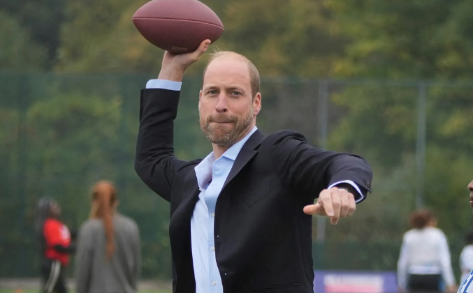 Prince William Shows Off His Flag Football Skills in NFL Event with Youngsters
