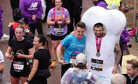 Jake Quickenden Runs London Marathon Dressed as a Giant Bone